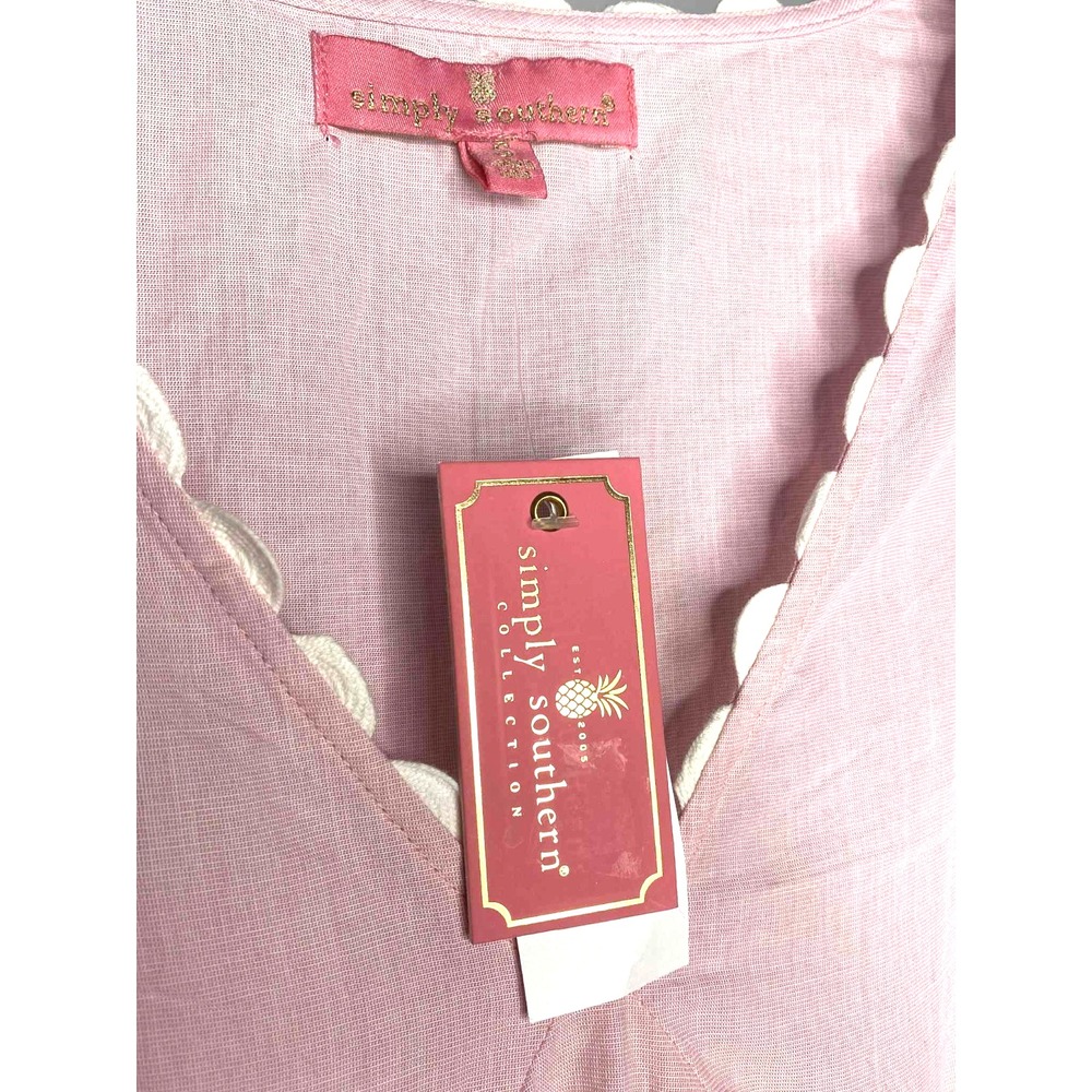Simply Southern‎ RicRac Dress Womens small Ruffle pink tiered coquette babydoll - Picture 3 of 9